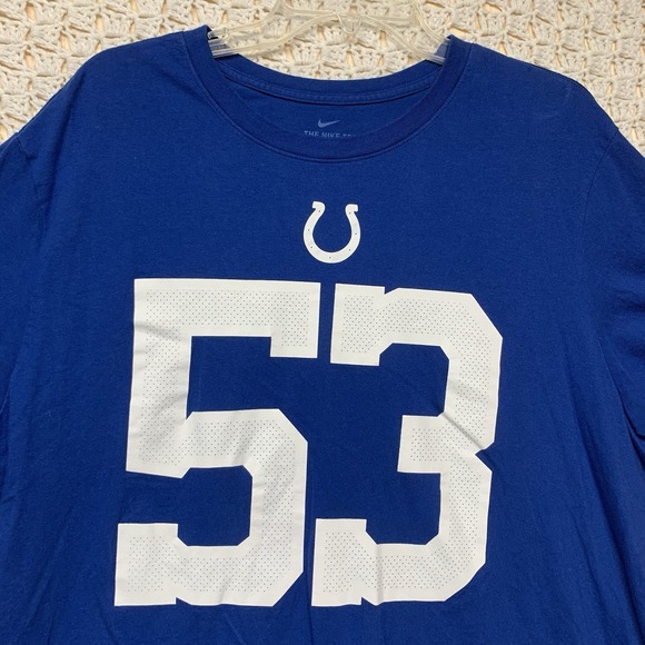 Indianapolis Colts Shaq #53 Leonard Nike Shirt Mens 2XL‎ Blue Graphic Tee - Picture 2 of 10